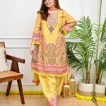 Sunehri Gulnaar Paisley Muslin Festive Farshi Suit
